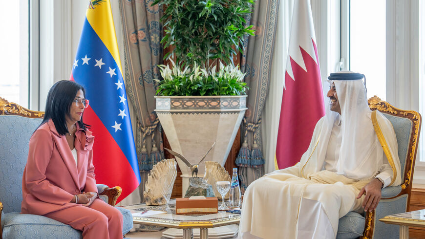 Qatari Emir Sheikh Tamim bin Hamad Al-Thani met Venezuelan Vice President Delcy Rodriguez at the Amiri Diwan office in Doha on April 29, 2025.