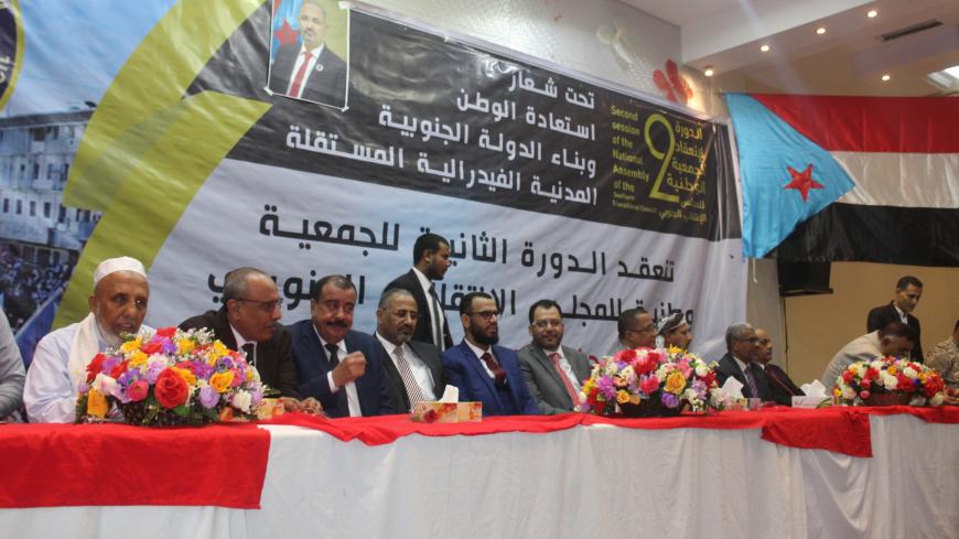 Members of the Southern Transitional Council (STC) gather for the second session of the STC's national assembly in Mukalla on February 16, 2019. (Photo by Saleh Al-OBEIDI / AFP)        (Photo credit should read SALEH AL-OBEIDI/AFP/Getty Images)