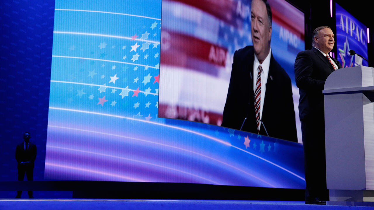 U.S. Secretary of State Mike Pompeo delivers remarks during the AIPAC convention at the Washington Convention Center in Washington, U.S., March 2, 2020.  REUTERS/Tom Brenner - RC2YBF9B7QML